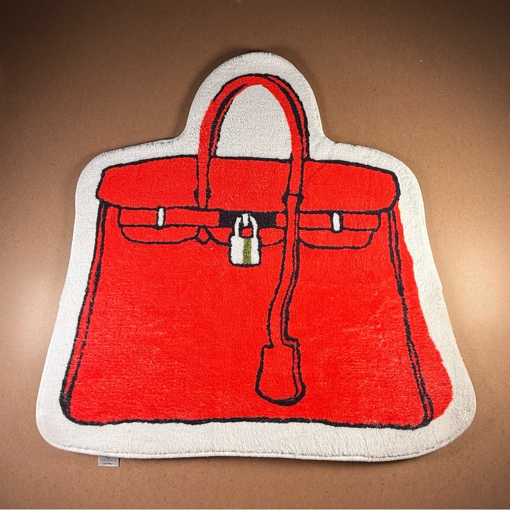 Designer Style Handbag Floor Rug 29x29 Fuzzy Area Mat